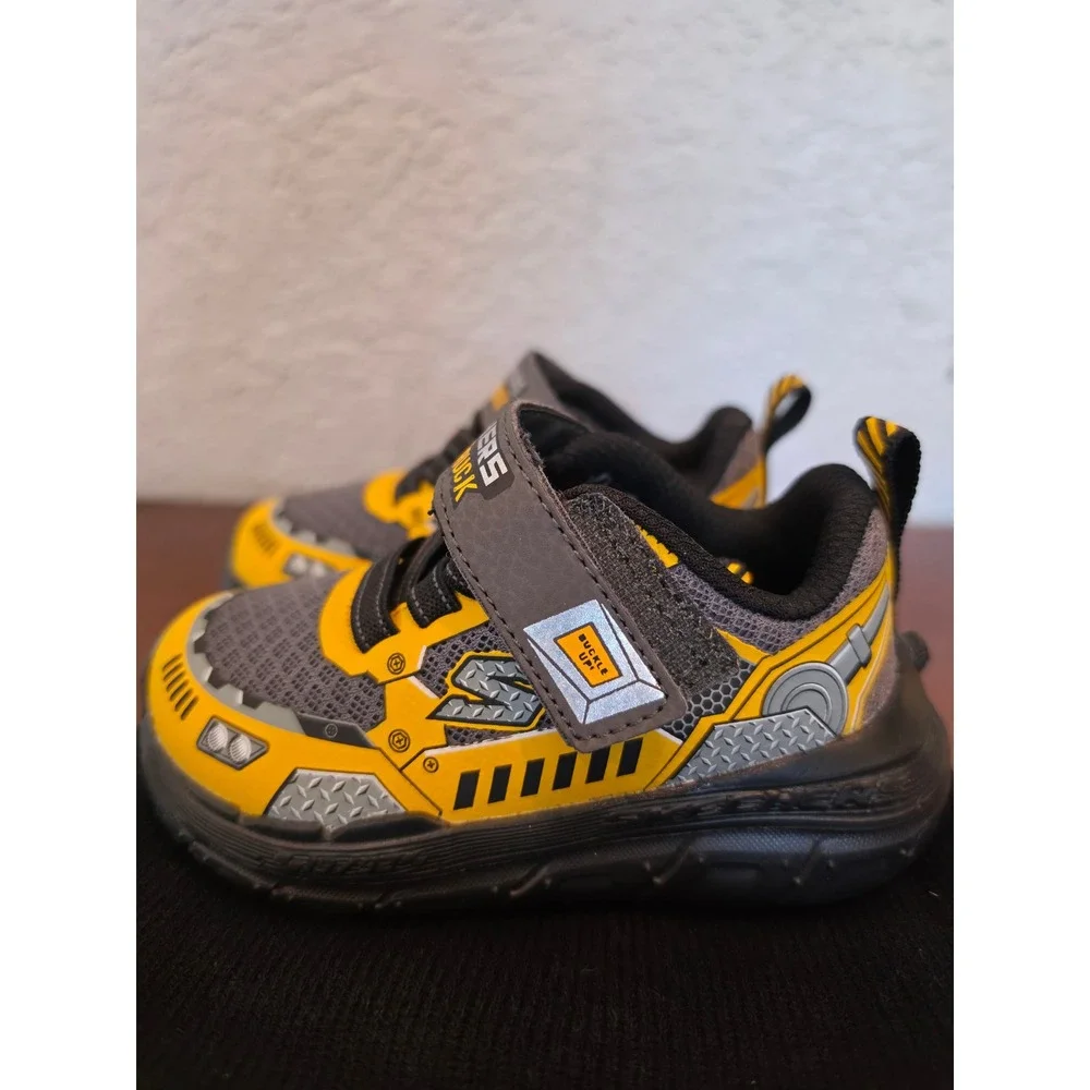 Skechers Tuff Truck Toddler Boys Sneakers Yellow Grey Construction Shoes 400115N